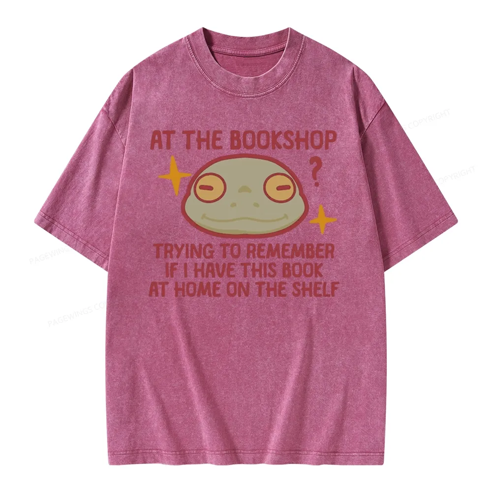 Pagewings Checking If I Have This Book On My Bookshelf Unisex Washed T-shirt