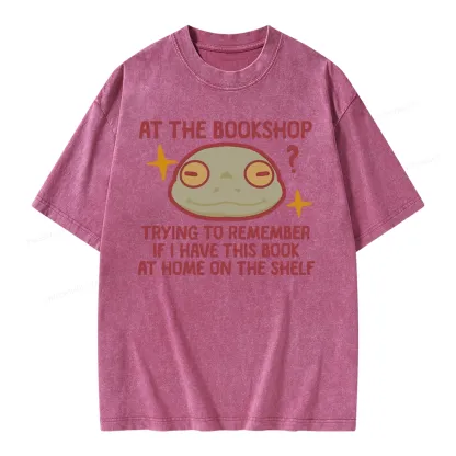 Pagewings Checking If I Have This Book On My Bookshelf Unisex Washed T-shirt