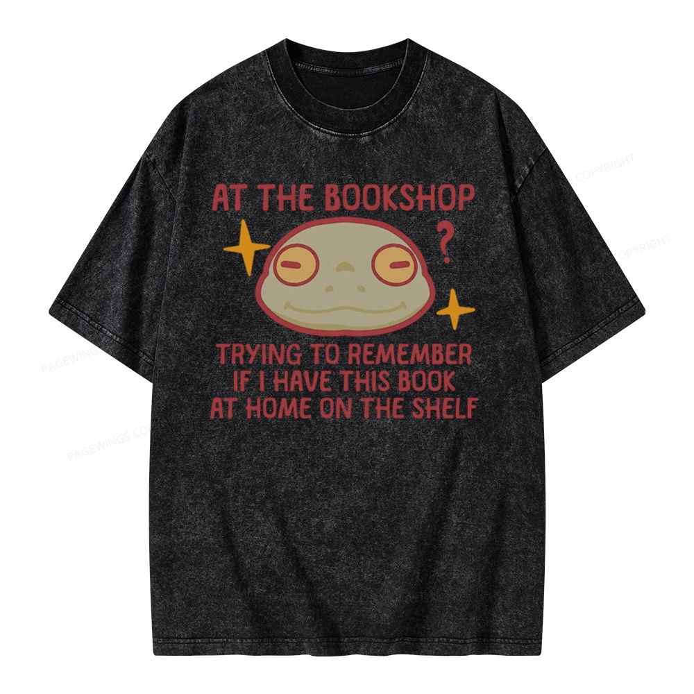 Pagewings Checking If I Have This Book On My Bookshelf Unisex Washed T-shirt
