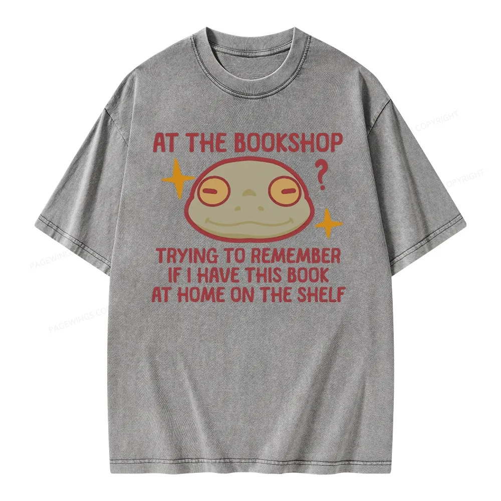 Pagewings Checking If I Have This Book On My Bookshelf Unisex Washed T-shirt
