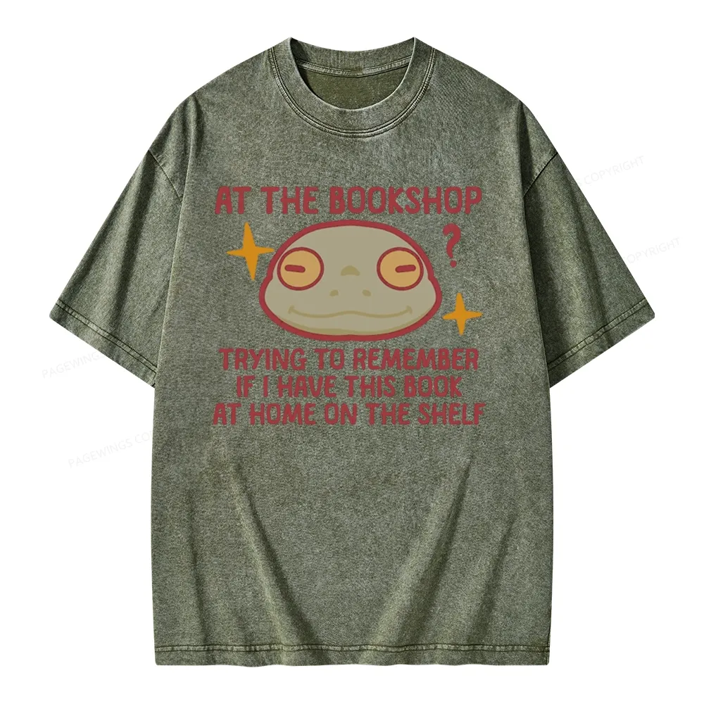 Pagewings Checking If I Have This Book On My Bookshelf Unisex Washed T-shirt