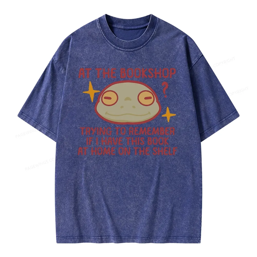 Pagewings Checking If I Have This Book On My Bookshelf Unisex Washed T-shirt