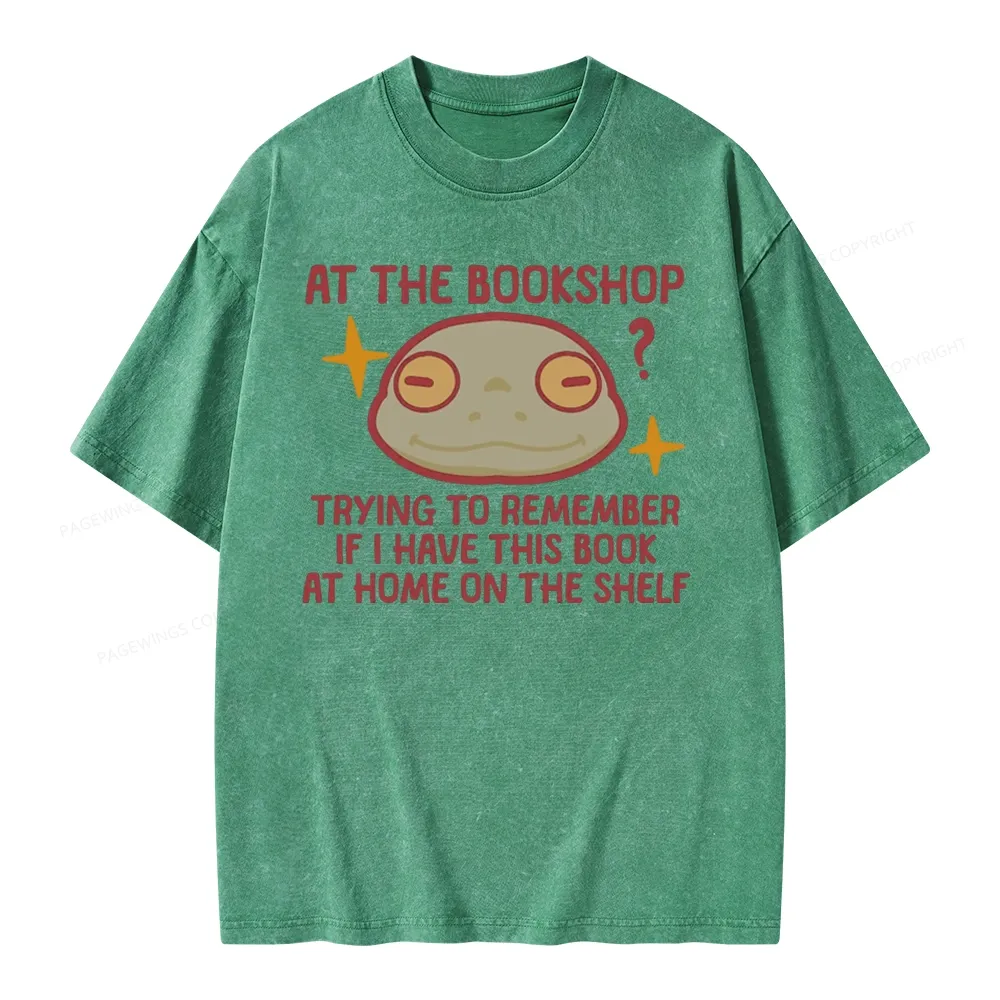 Pagewings Checking If I Have This Book On My Bookshelf Unisex Washed T-shirt