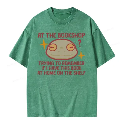 Pagewings Checking If I Have This Book On My Bookshelf Unisex Washed T-shirt