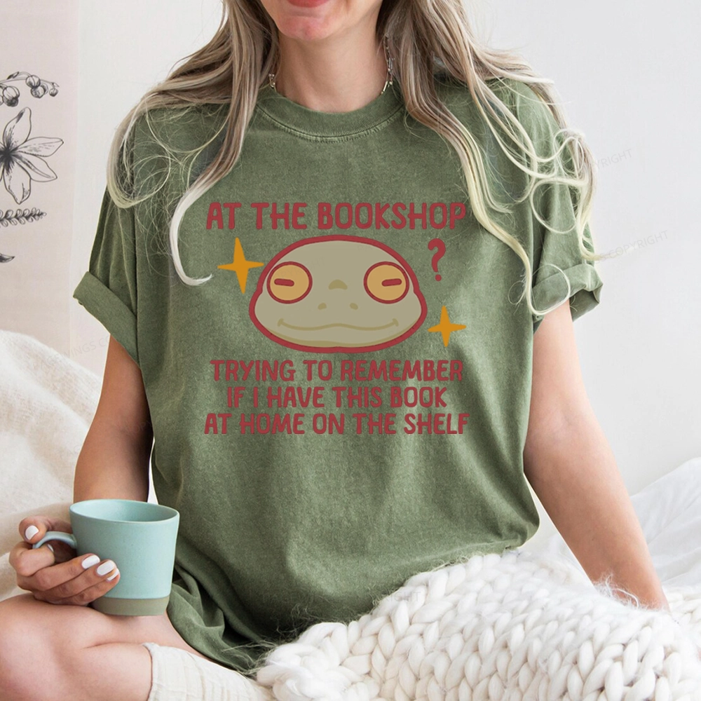 Pagewings Checking If I Have This Book On My Bookshelf Unisex Washed T-shirt