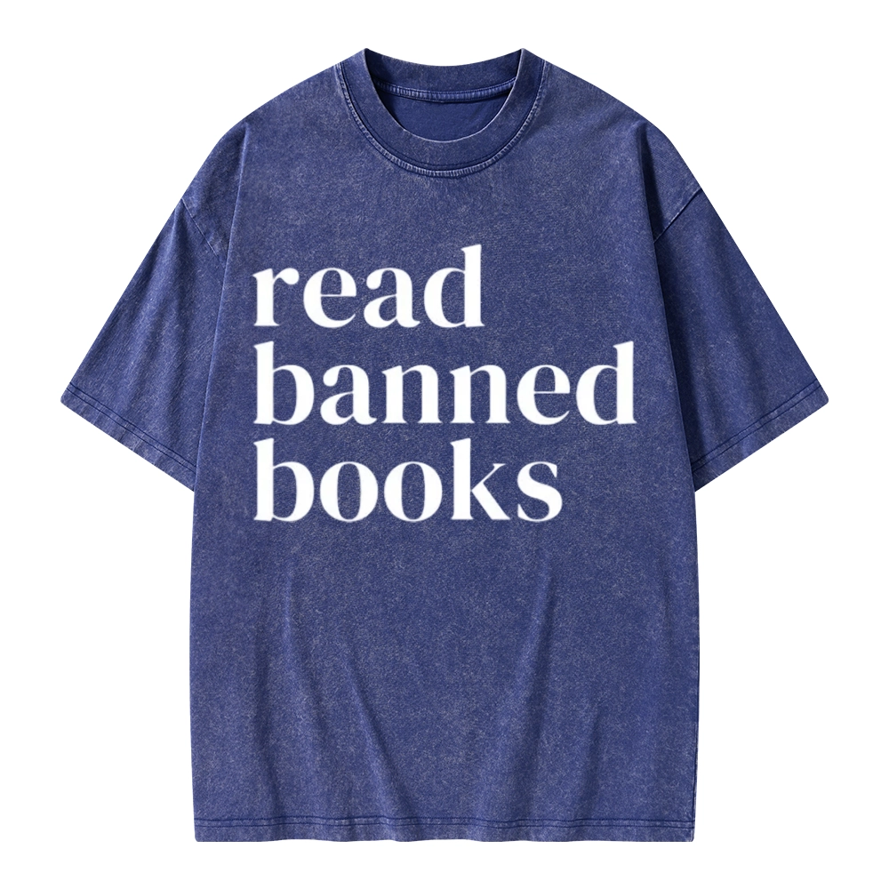 Pagewings Read Banned Books Unisex Washed T-shirt