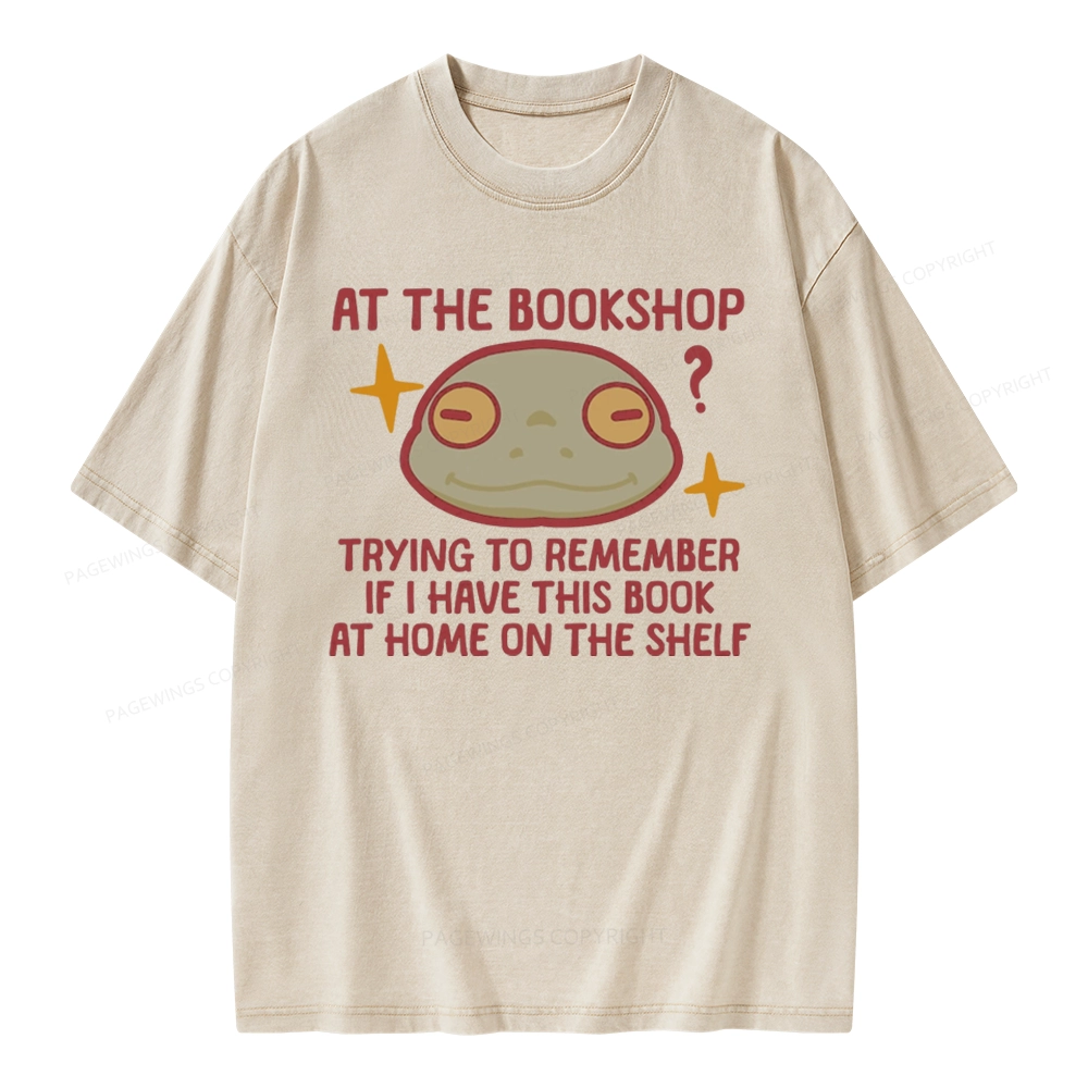 Pagewings Checking If I Have This Book On My Bookshelf Unisex Washed T-shirt