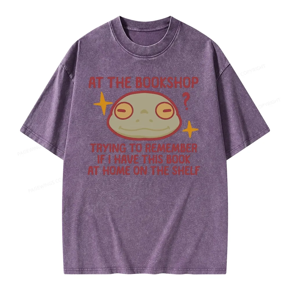 Pagewings Checking If I Have This Book On My Bookshelf Unisex Washed T-shirt