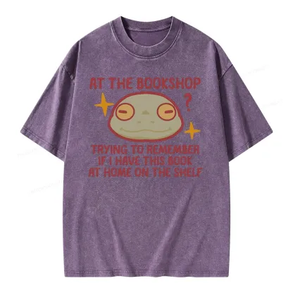 Pagewings Checking If I Have This Book On My Bookshelf Unisex Washed T-shirt