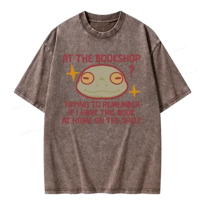 Pagewings Checking If I Have This Book On My Bookshelf Unisex Washed T-shirt