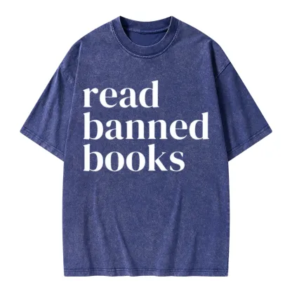 Pagewings Read Banned Books Unisex Washed T-shirt