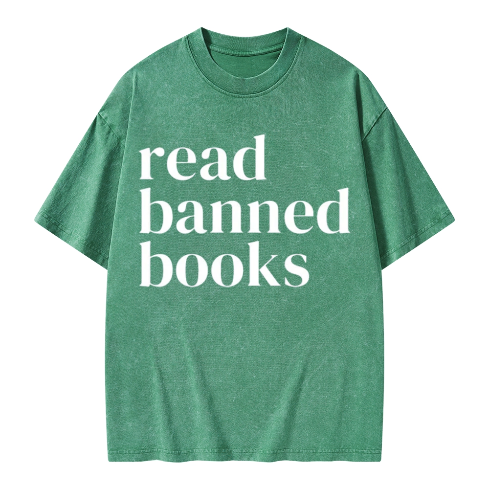 Pagewings Read Banned Books Unisex Washed T-shirt