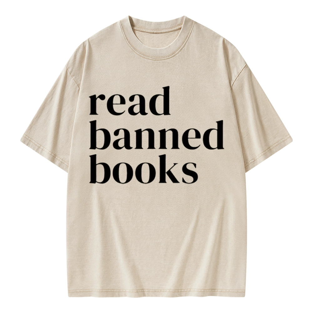 Pagewings Read Banned Books Unisex Washed T-shirt
