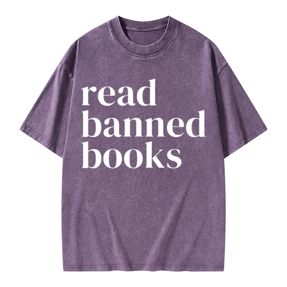 Pagewings Read Banned Books Unisex Washed T-shirt