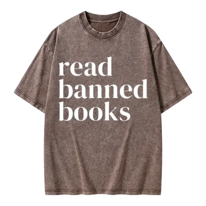 Pagewings Read Banned Books Unisex Washed T-shirt