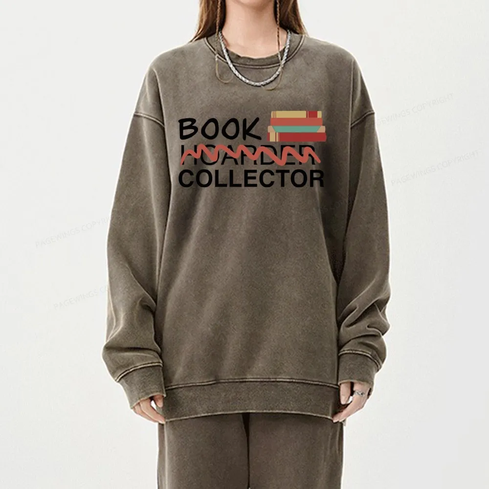 Pagewings Book Collector Unisex Washed Sweatshirt