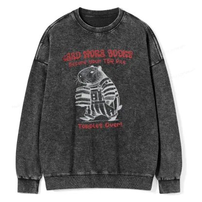 Pagewings Read More Books Before Your Tbr Pile Unisex Washed Sweatshirt