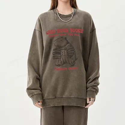 Pagewings Read More Books Before Your Tbr Pile Unisex Washed Sweatshirt