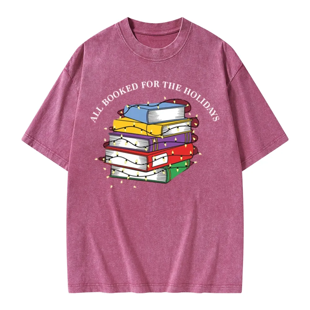 Pagewings All Booked For the Holidays Unisex Washed T-shirt
