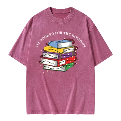 Pagewings All Booked For the Holidays Unisex Washed T-shirt