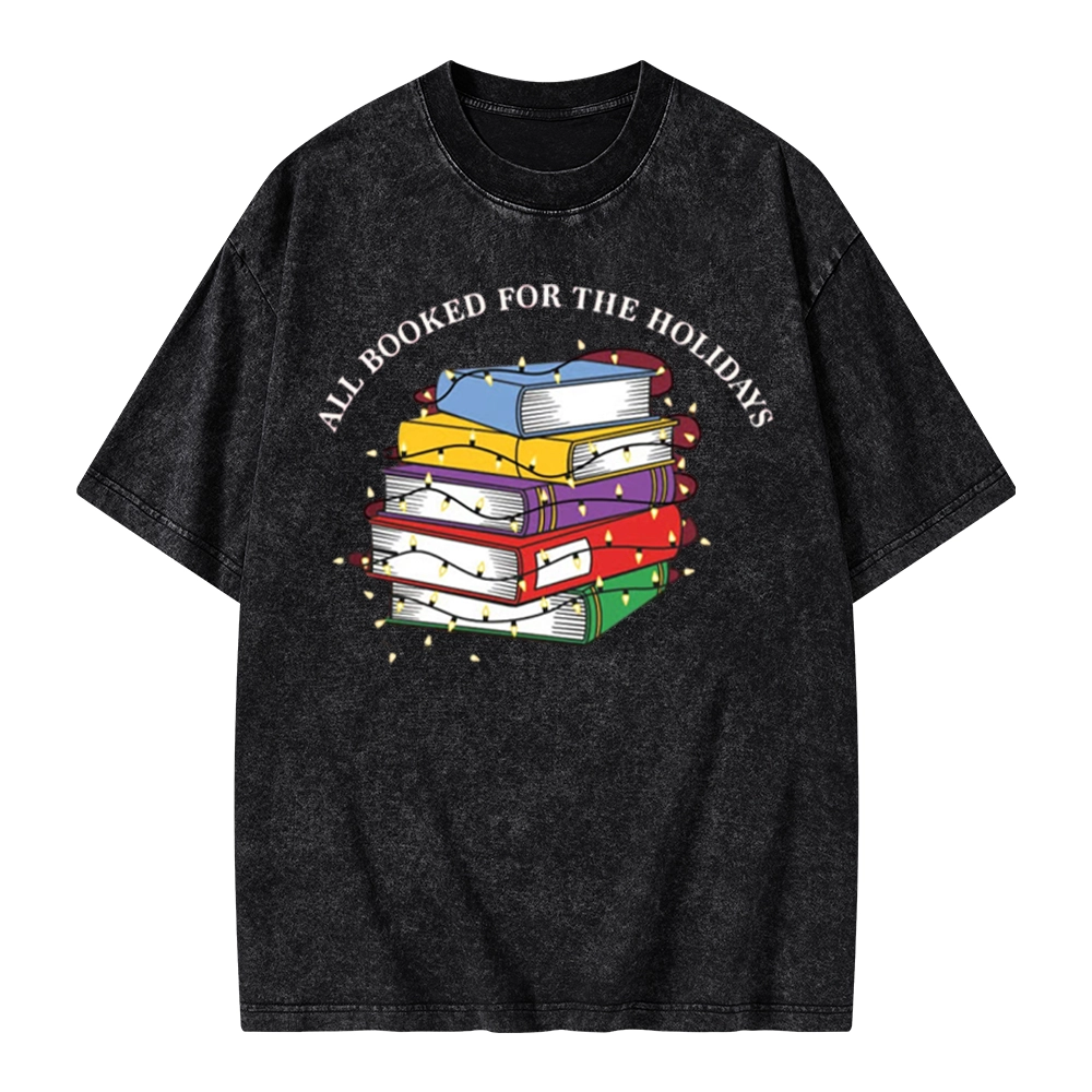 Pagewings All Booked For the Holidays Unisex Washed T-shirt