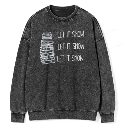 Pagewings Let It Snow Unisex Washed Sweatshirt