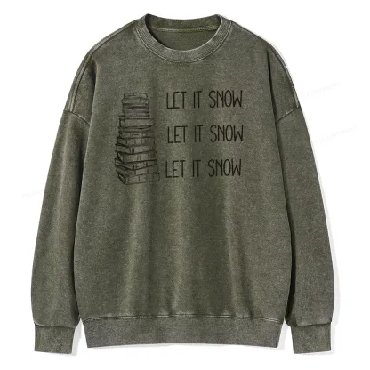 Pagewings Let It Snow Unisex Washed Sweatshirt