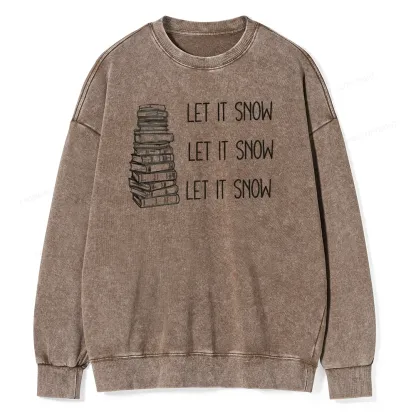 Pagewings Let It Snow Unisex Washed Sweatshirt