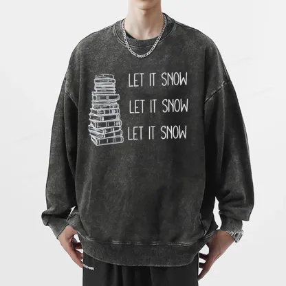 Pagewings Let It Snow Unisex Washed Sweatshirt
