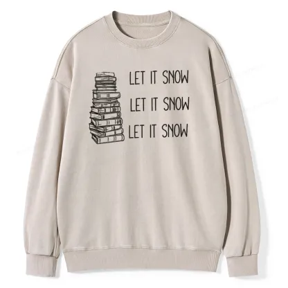 Pagewings Let It Snow Unisex Washed Sweatshirt