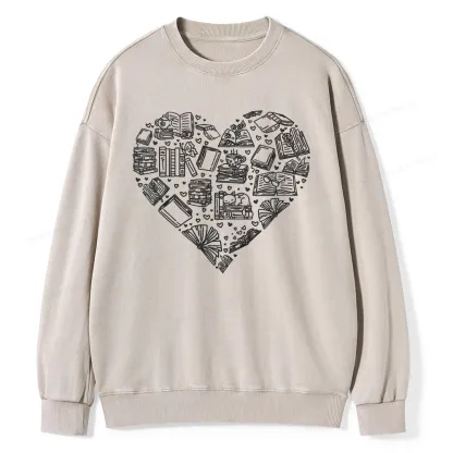Pagewings Love Book Unisex Washed Sweatshirt