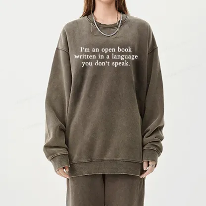 Pagewings I'm An Open Book Quote Unisex Washed Sweatshirt