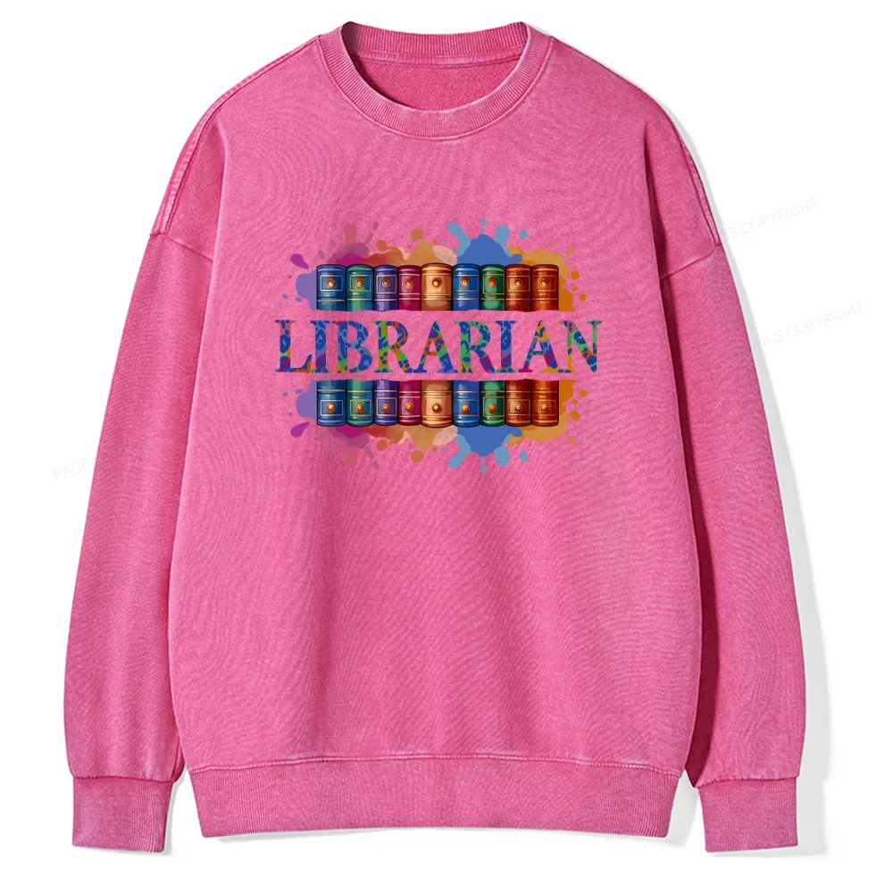 Pagewings Librarian Unisex Washed Sweatshirt