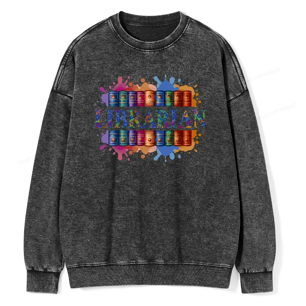 Pagewings Librarian Unisex Washed Sweatshirt