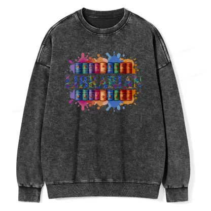 Pagewings Librarian Unisex Washed Sweatshirt