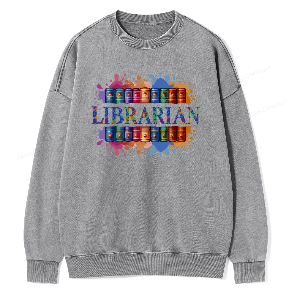 Pagewings Librarian Unisex Washed Sweatshirt