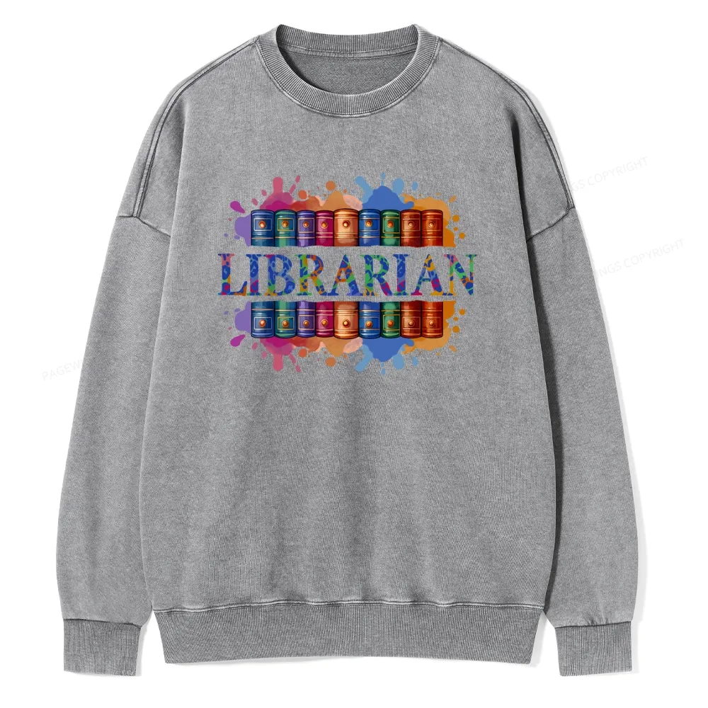 Pagewings Librarian Unisex Washed Sweatshirt