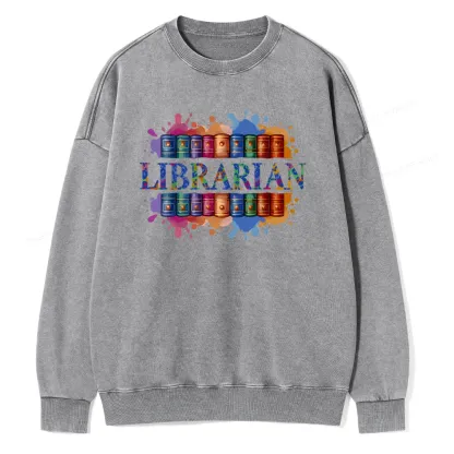 Pagewings Librarian Unisex Washed Sweatshirt