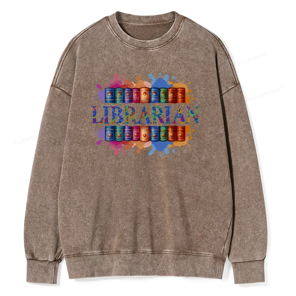 Pagewings Librarian Unisex Washed Sweatshirt