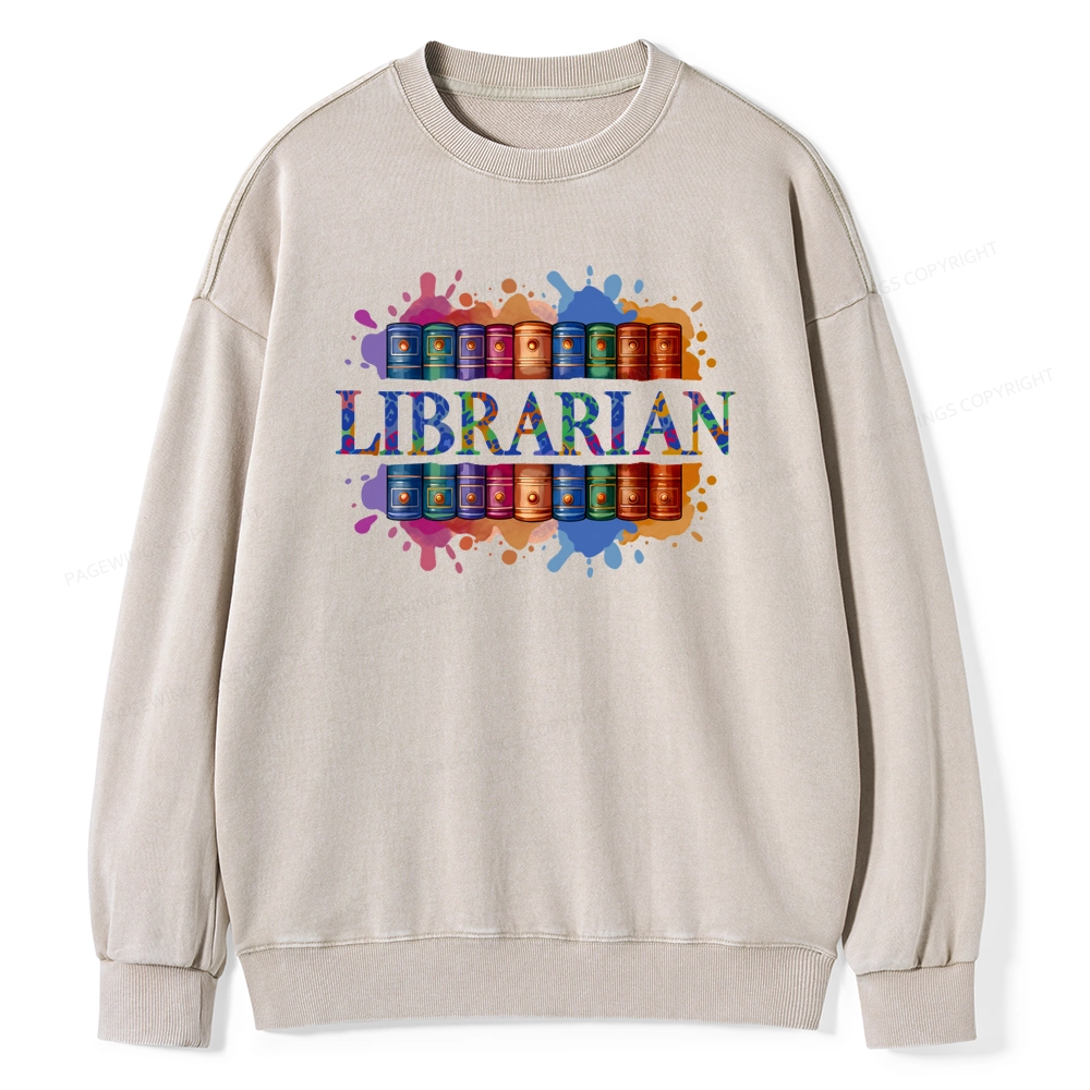 Pagewings Librarian Unisex Washed Sweatshirt