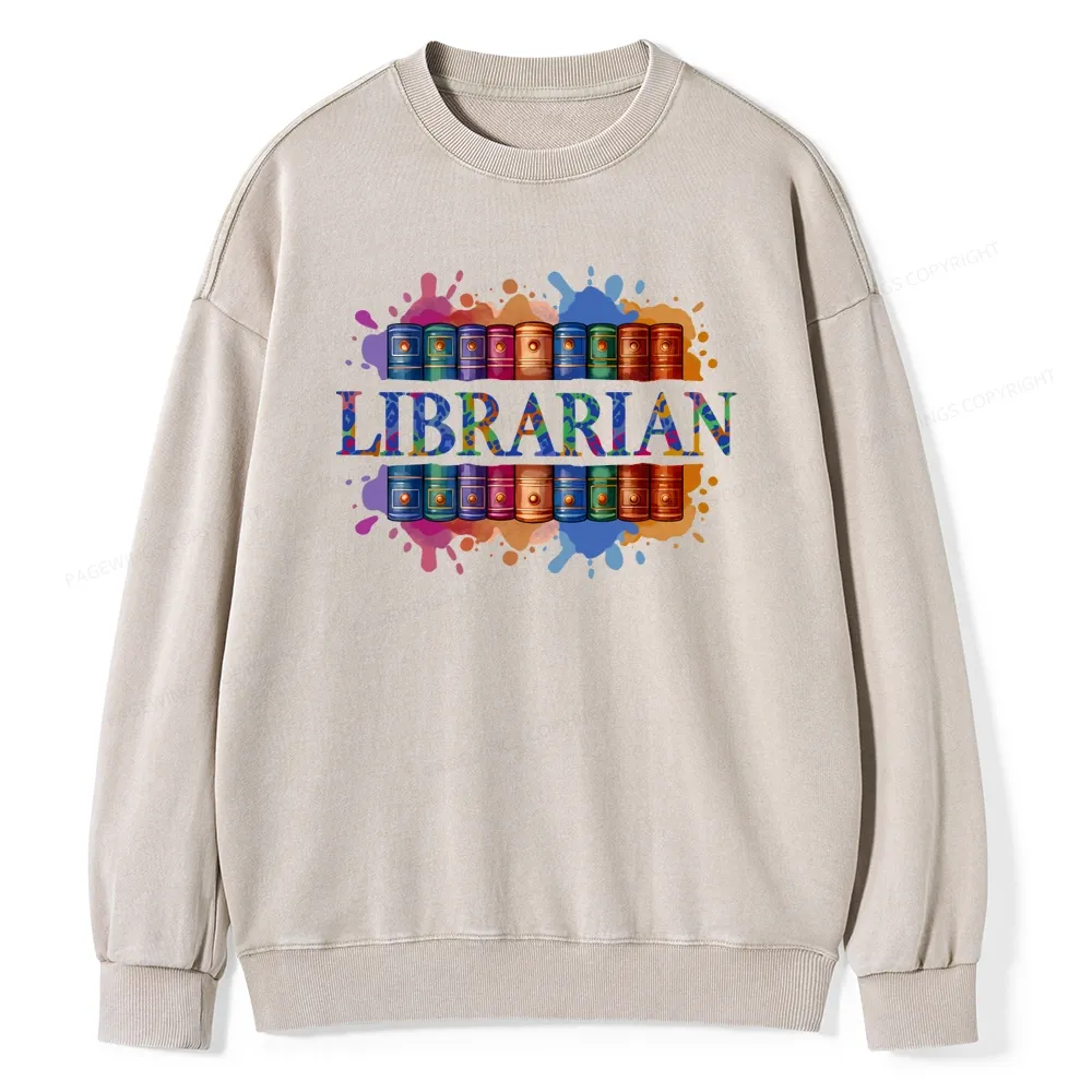 Pagewings Librarian Unisex Washed Sweatshirt