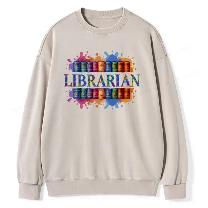 Pagewings Librarian Unisex Washed Sweatshirt