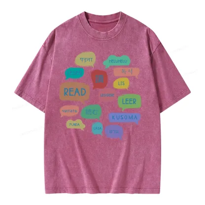 Pagewings Express Your Love for Books Unisex Washed T-shirt