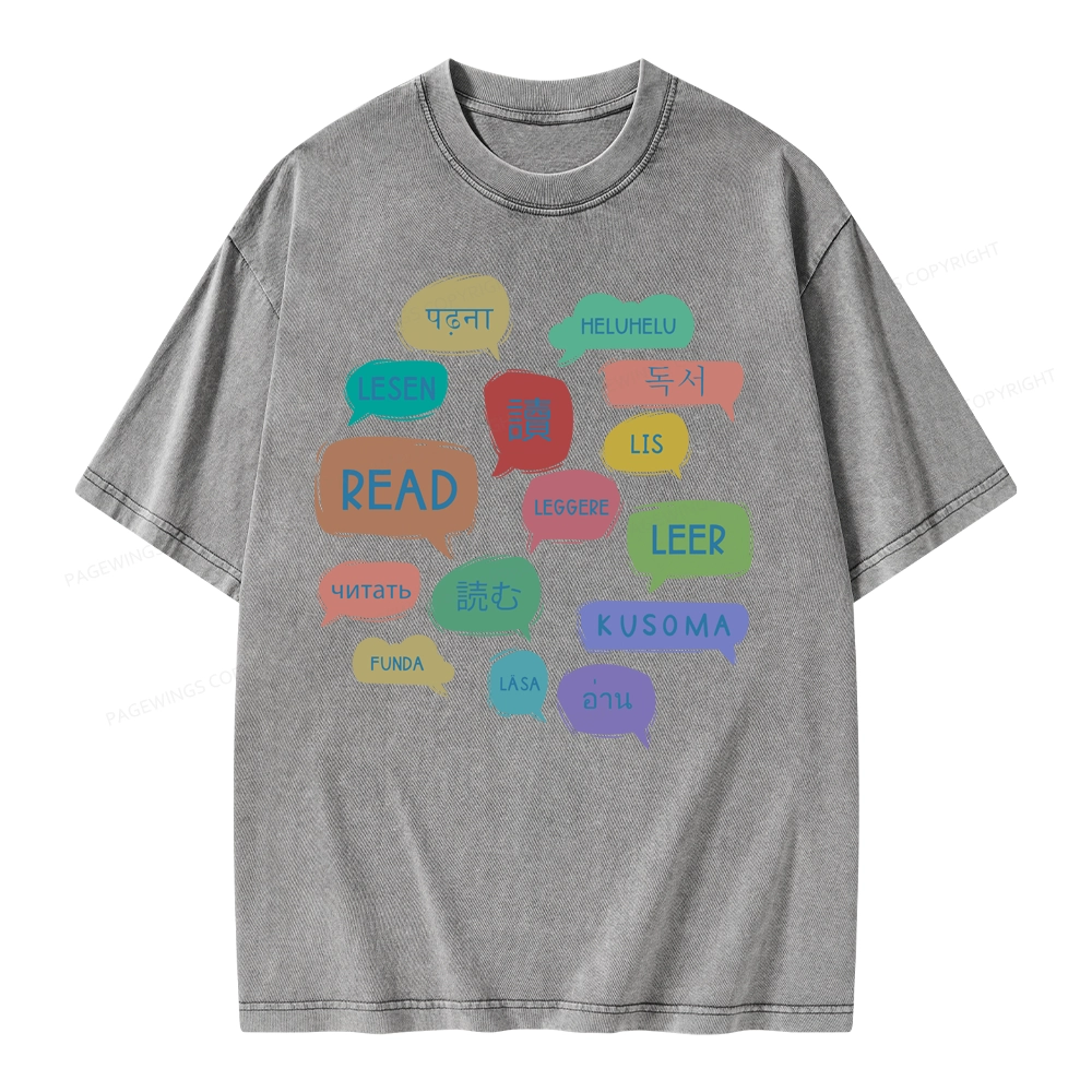 Pagewings Express Your Love for Books Unisex Washed T-shirt