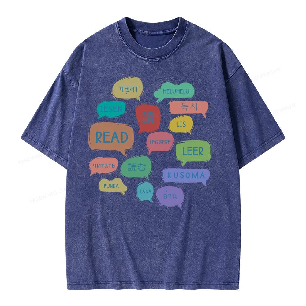 Pagewings Express Your Love for Books Unisex Washed T-shirt