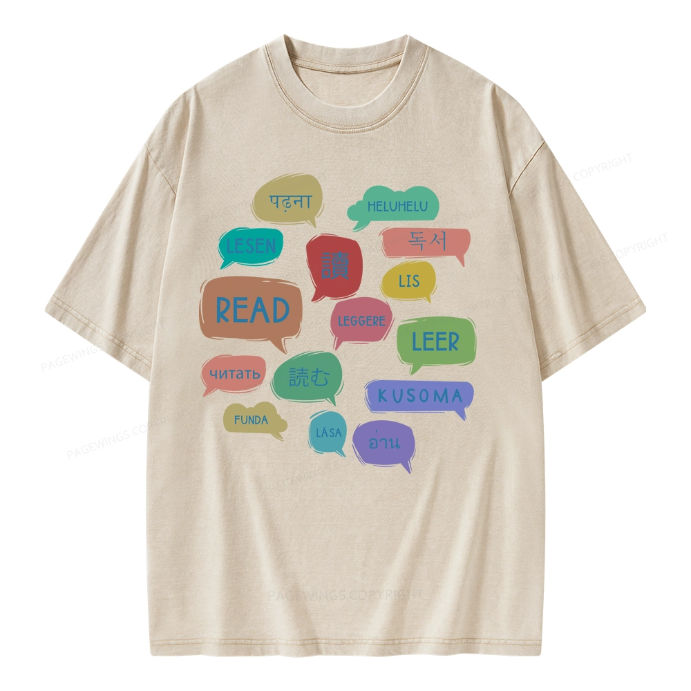 Pagewings Express Your Love for Books Unisex Washed T-shirt