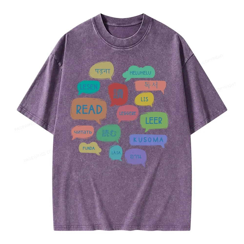 Pagewings Express Your Love for Books Unisex Washed T-shirt