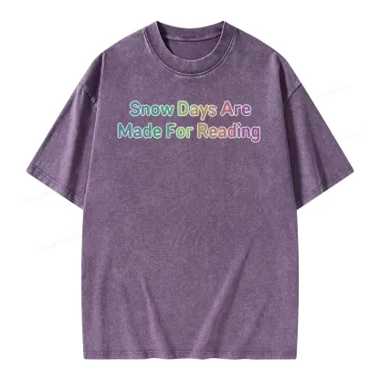 Pagewings Snow Days Are Made For Reading Unisex Washed T-shirt