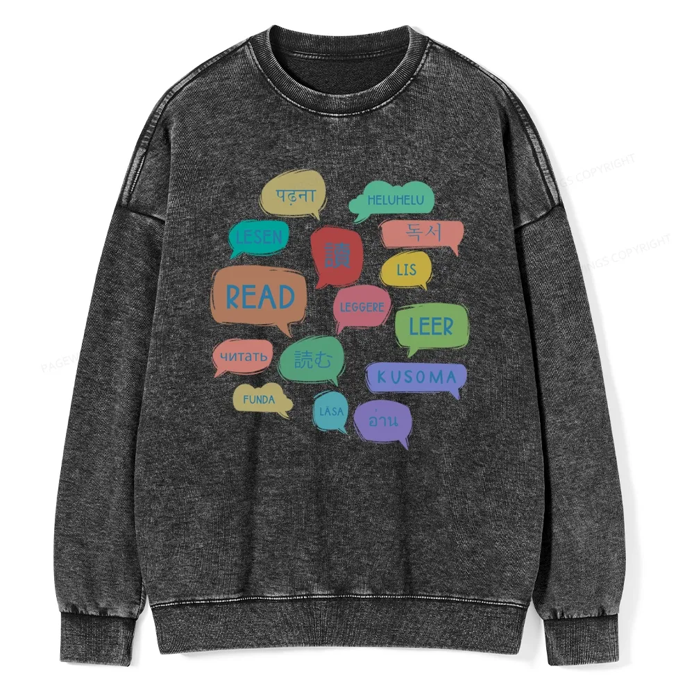 Pagewings Express Your Love for Books Unisex Washed Sweatshirt