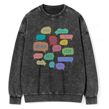 Pagewings Express Your Love for Books Unisex Washed Sweatshirt